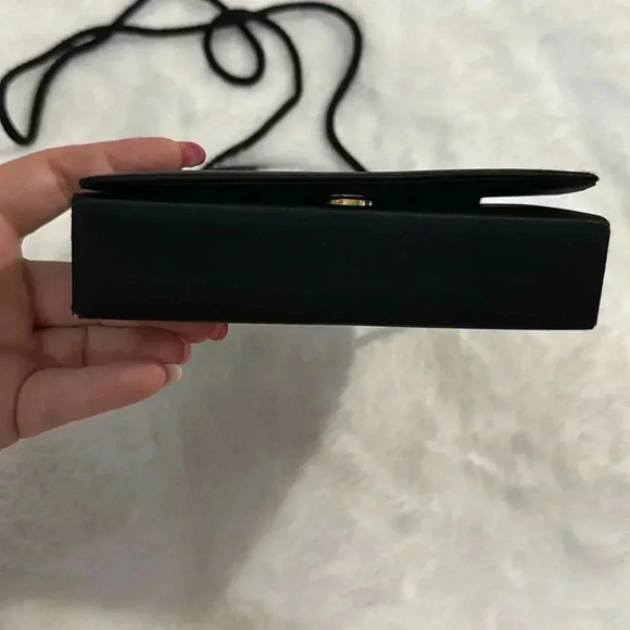 Vintage La Regale Black Evening Satin Mini Purse HandBag Crossbody Elegant Fun - Picture 3 of 16